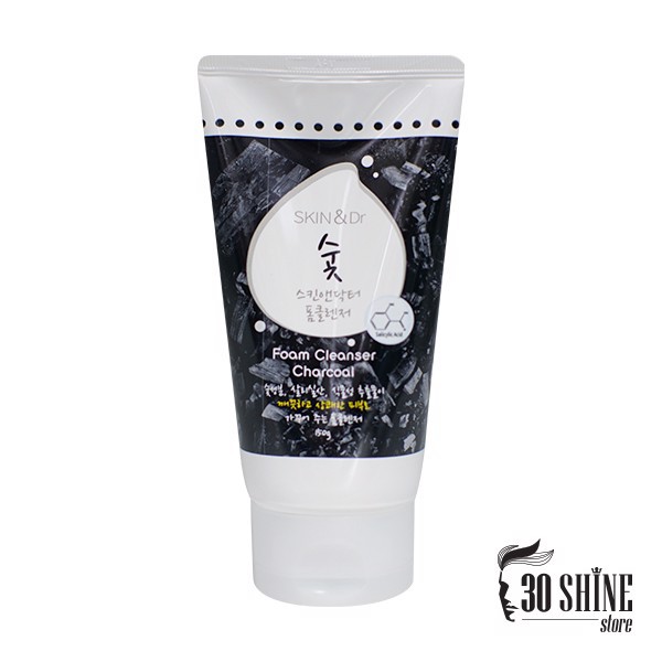 Sữa rửa mặt cho nam 30Shine phân phối chính hãng Skin&Dr Than Hoạt Tính 100g trắng da kiềm dầu cho da mụn