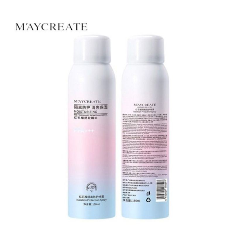 [Hàng Chuẩn]Xịt chống nắng MayCreate  Freeship nâng tone,chống nước 150ML