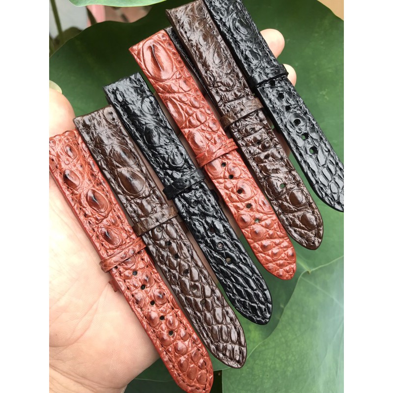 Dây đồng hồ da cá sấu size 18