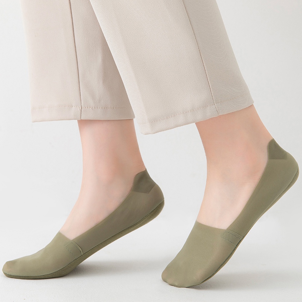 Vớ thuyền không trượt bằng lụa lạnh mỏng nhiều màu sắc thời trang mùa hè cho nữ