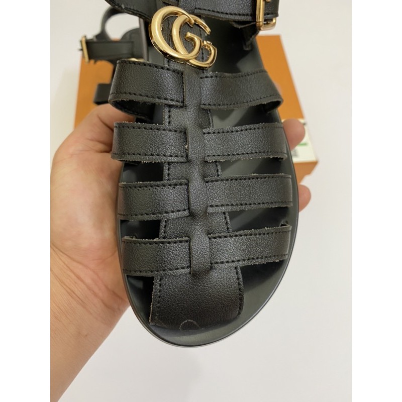 Dép rọ nam gc quai da đế đúc nguyên khối, dép bịt đầu nam hàng Fullbox.