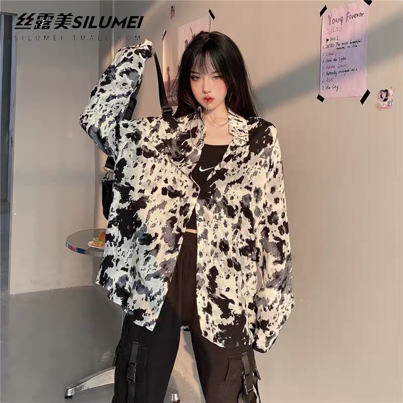 Sơ mi loang RUBY HOUSE86 chất von lụa mềm mát mịn from rộng unisex hot hit