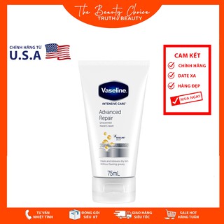 Kem dưỡng da tay Vaseline Intensive Care Advanced Repair Unscented Hand Cream (75mL)