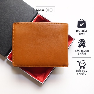 Ví nam da bò Nappa màu bò cao cấp V104 AMADIO ,sang trọng, có dây kéo ,có hộp làm quà tặng