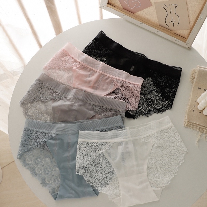 ( Chọn Màu ) Quần Lót Nữ Đúc Su Phối Ren Hoa Siêu Mềm Thoáng Mát Đẹp Sexy 2268