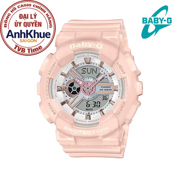 Đồng hồ nữ dây nhựa Casio Baby-G chính hãng Anh Khuê BA-110RG-4ADR