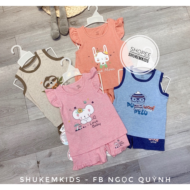 Dokma - Bộ sát nách phối màu mềm mại xinh xắn bé trai gái