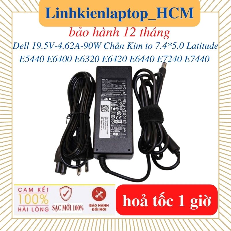 Sạc laptop Dell 19.5V-4.62A-90W Chân Kim to-Sạc Dell Latitude E5440 E6320 E6420 E6400 E6440 E7240 E7