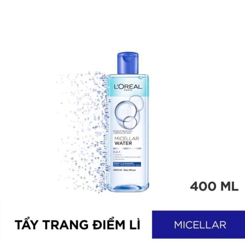 Nước Tẩy Trang [Sạch 100%-Hàng AUTH] Nước Tẩy Trang Sạch Sâu L'Oreal Micellar Water Deep Cleansing 400Ml