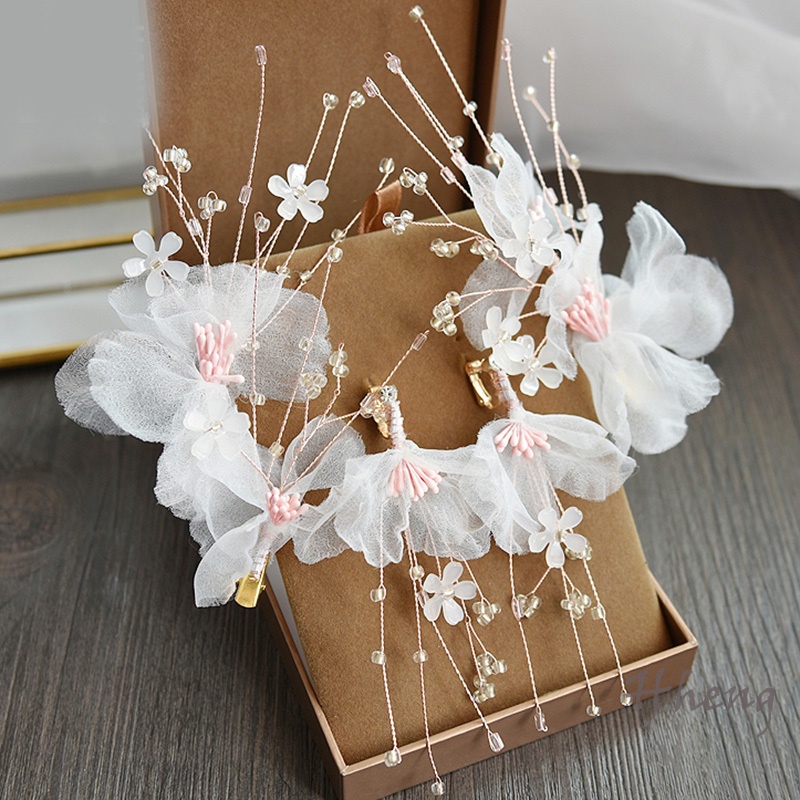 YADORNOS Kẹp Tóc Hợp Kim Đính Hoa Xinh Xắn Cho Cô Dâu