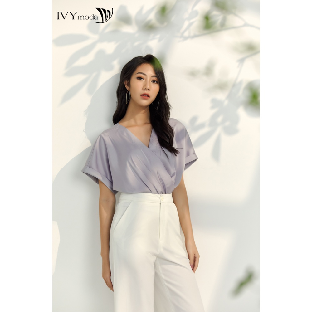 Quần suông nữ phối ren IVY moda MS 22M6376