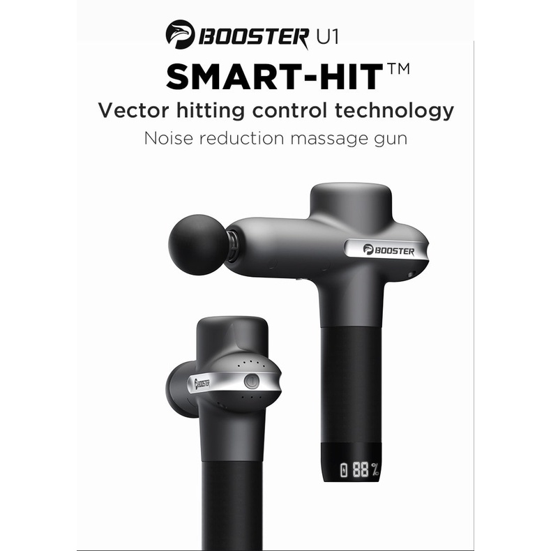 Máy massage cầm tay, Súng Massage Toàn Thân,Thư Giản Cơ BOOSTER U1 - 6 Đầu - 5 Cấp Độ,Chế Độ Ai - 126W - CHÍNH HÃNG