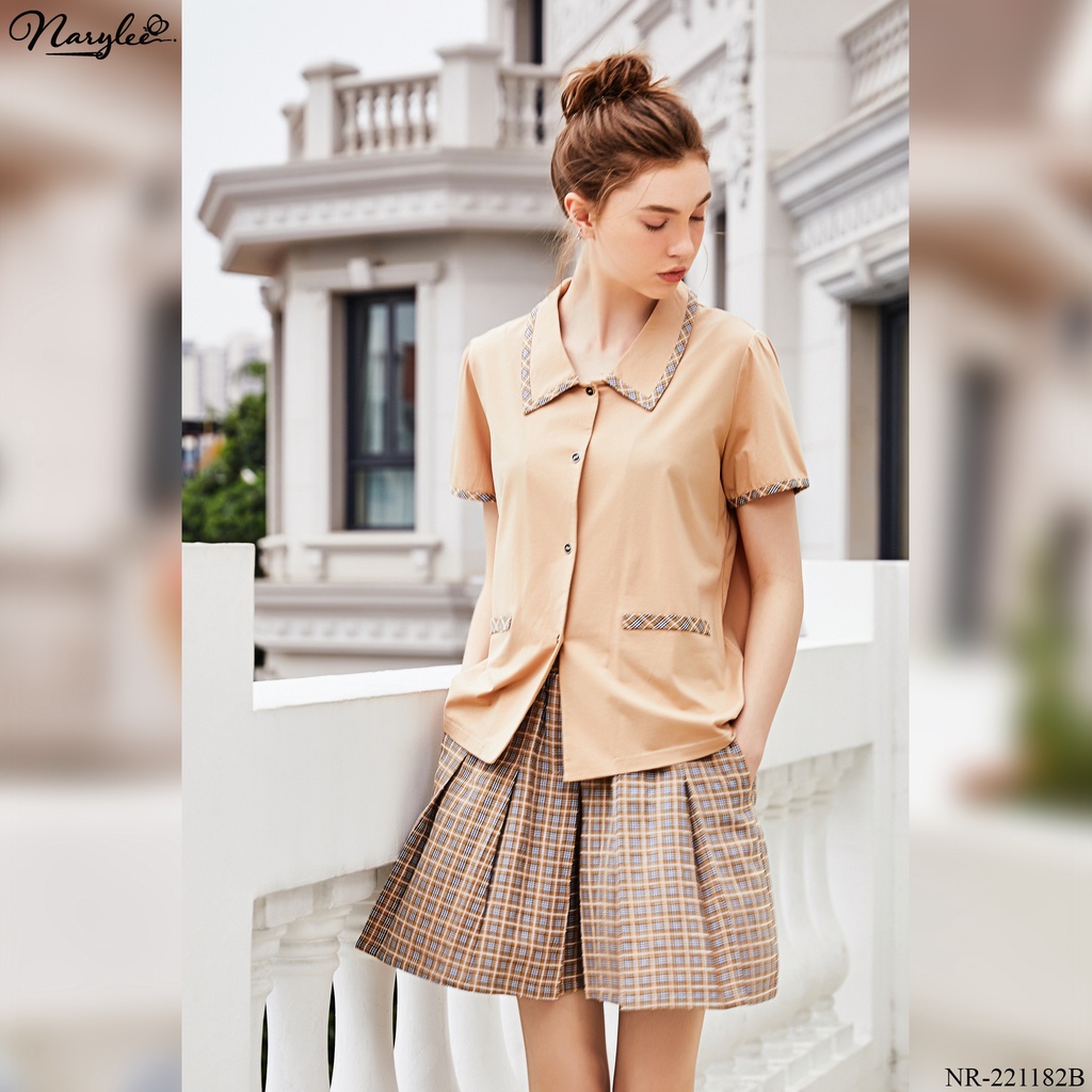 Đồ bộ mặc nhà nữ cao cấp Narylee áo cộc quần váy chất cotton nhập khẩu mềm mịn chống tia UV kháng khuẩn mã NR - 221182