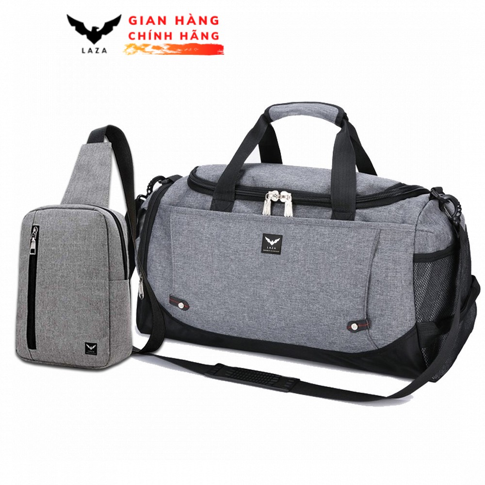 Combo Túi Xách Du Lịch Laza TX371 Xám Và Túi Đeo Chéo TX361 Xám