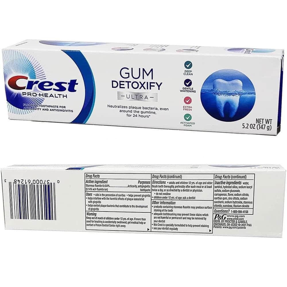 Kem đánh răng Crest Gum Detoxify 147g