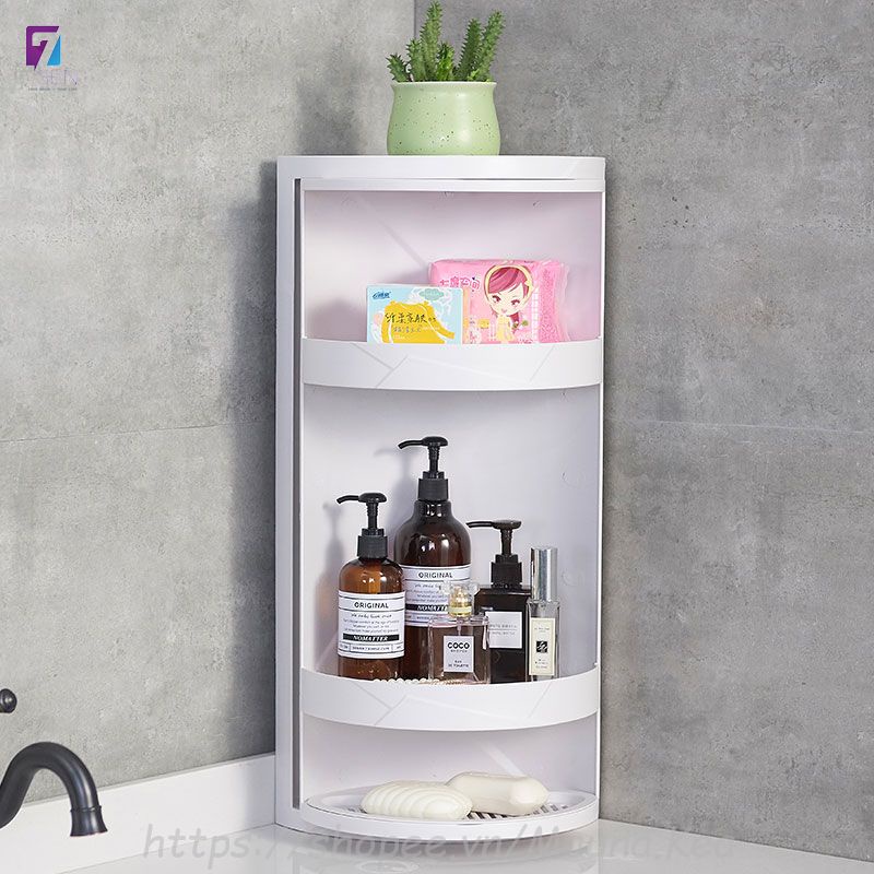 Kệ Góc Nhựa Đa Năng Dạng Xoay Có Nắp Thông Minh