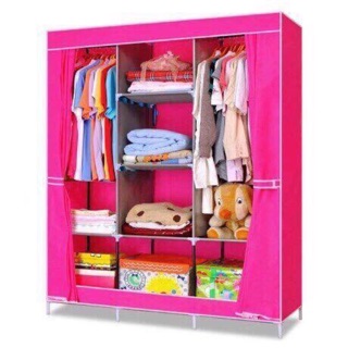 Tủ quần áo 3 buồng 8 ngăn khung sắt