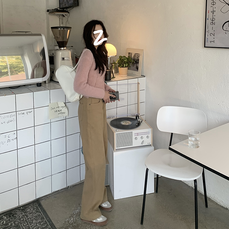 Quần jeans dài lưng cao ống rộng thời trang trẻ trung cho nữ | BigBuy360 - bigbuy360.vn
