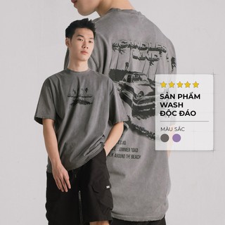 Áo phông unisex loang màu Summer Road Candles Studio