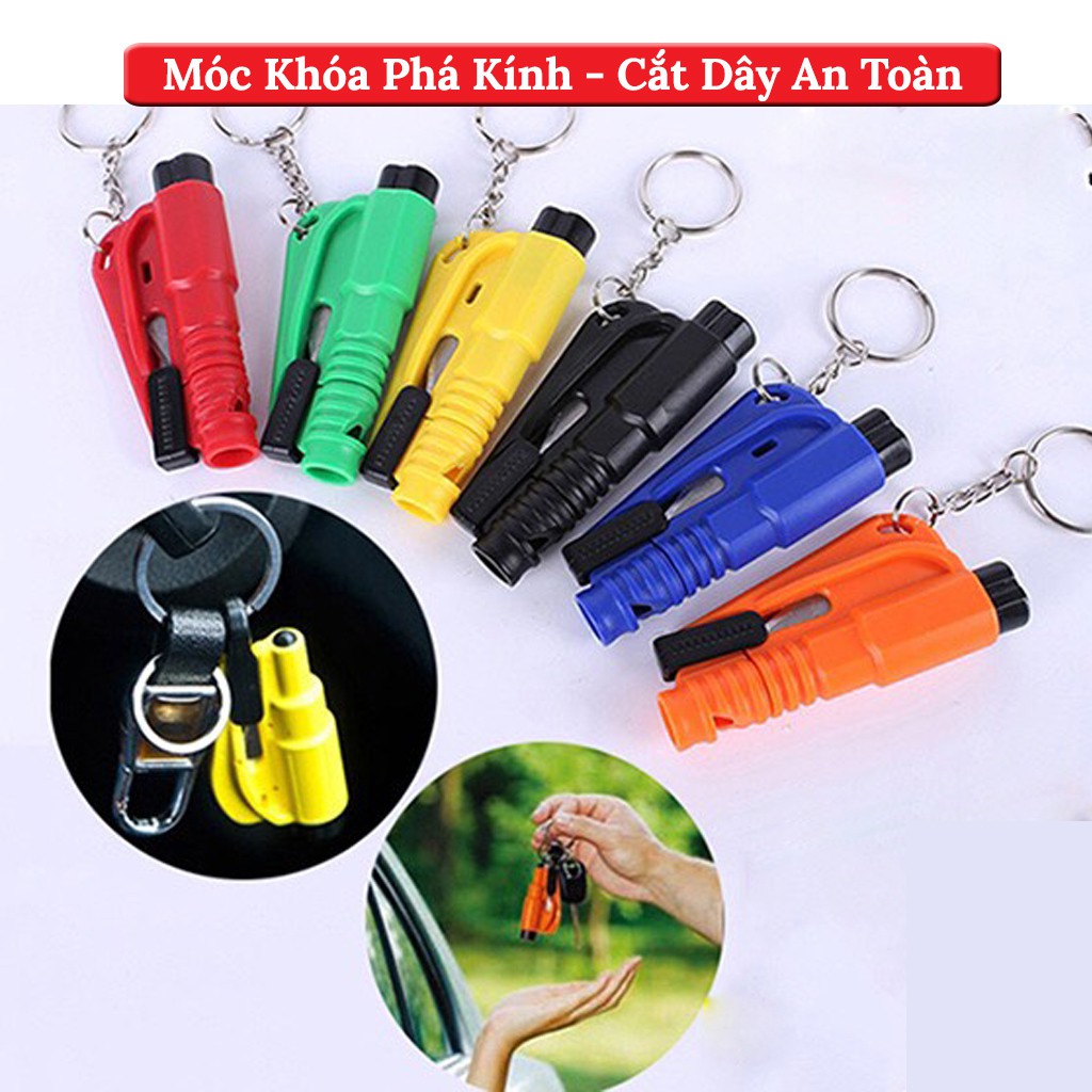 Móc Khóa Phá Kính Cắt Dây Thoát Hiểm Ô Tô