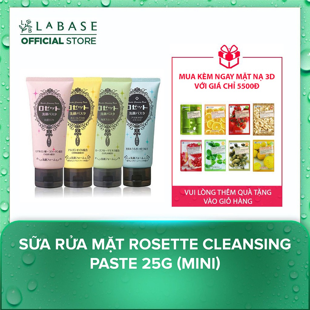 Sữa rửa mặt Rosette Cleansing Paste 25g (Mini)