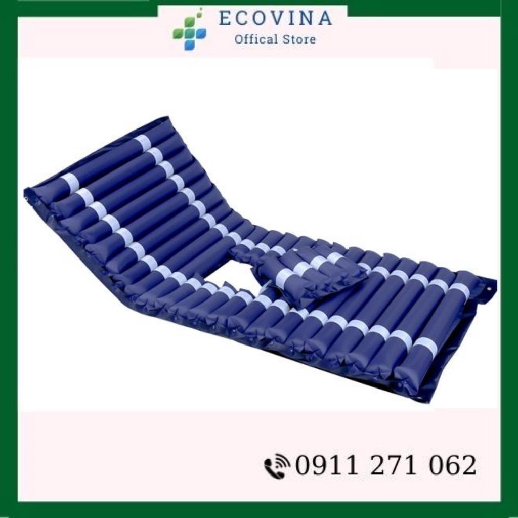 Đệm hơi chống loét,nệm hơi chống loét - Có chỗ để bô, dòng khí luân chuyển liên tục giúp đệm luôn mát