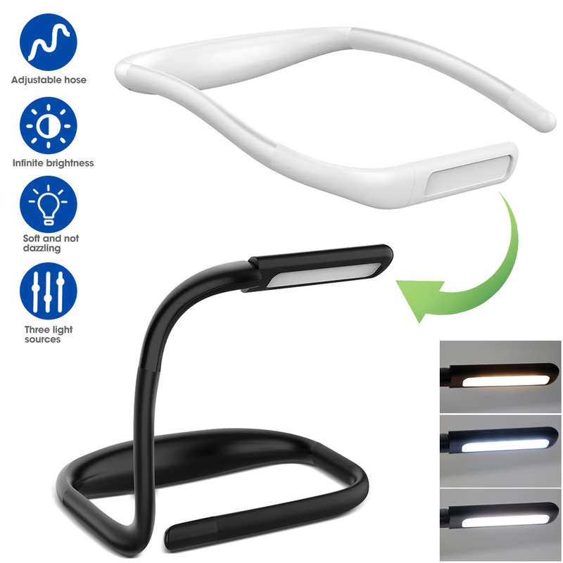 Đèn LED Đọc Sách Đeo Cổ Mini Linh Hoạt Rảnh Tay Có Thể Sạc Lại Dùng Khi Đi Cắm Trại Chạy Bộ Đường Dài