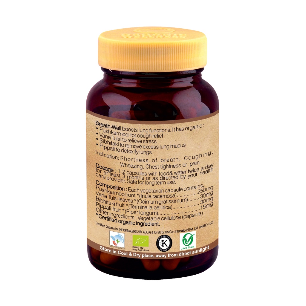 Hỗ trợ thải độc phổi, cải thiện đường hô hấp - Viên uống hữu cơ Organic Wellness Breath Well