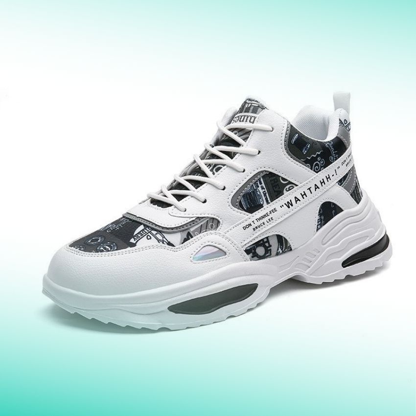 Giày Sneaker Nam Đẹp Đi Học Đi chơi Da Mềm Lót Dệt Kim Êm chân ZHIPO-19