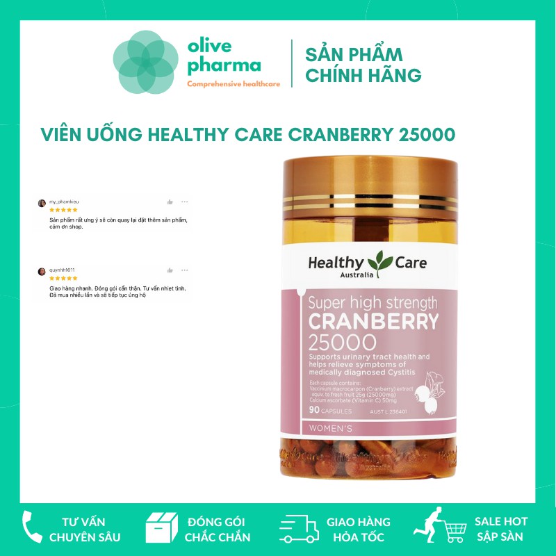 Healthy Care Super High Strength Cranberry 25000 (90 viên), Healthycare