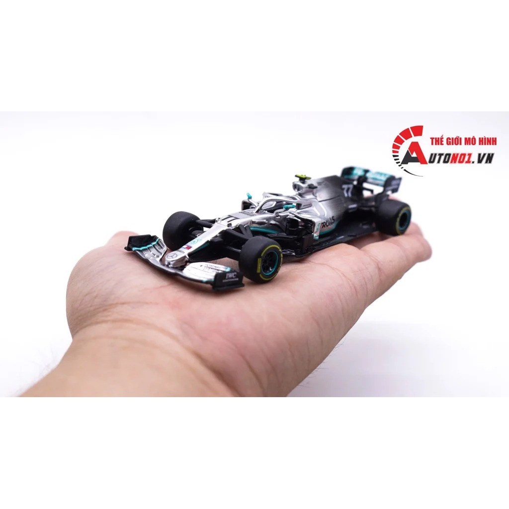 MÔ HÌNH XE F1 MERCEDES AMG PETRONAS F1 W10 2019 #77 HYBRID 1:43 BBURAGO 7522