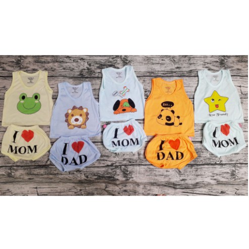 Sỉ 10 bộ quần áo  3 lỗ sát nách cho bé mặc màu hè từ 0 đến 15 tháng tuổi