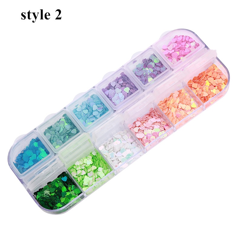 Peach Heart Nail Art Sequin Makeup Patch Nail Polish Glitter Sequin Set Slim Tip Glitter Diy Slice