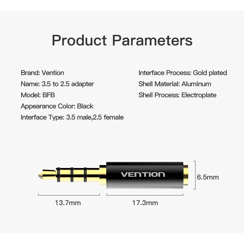 Bộ chuyển đổi âm thanh 3.5mm sang 2.5mm