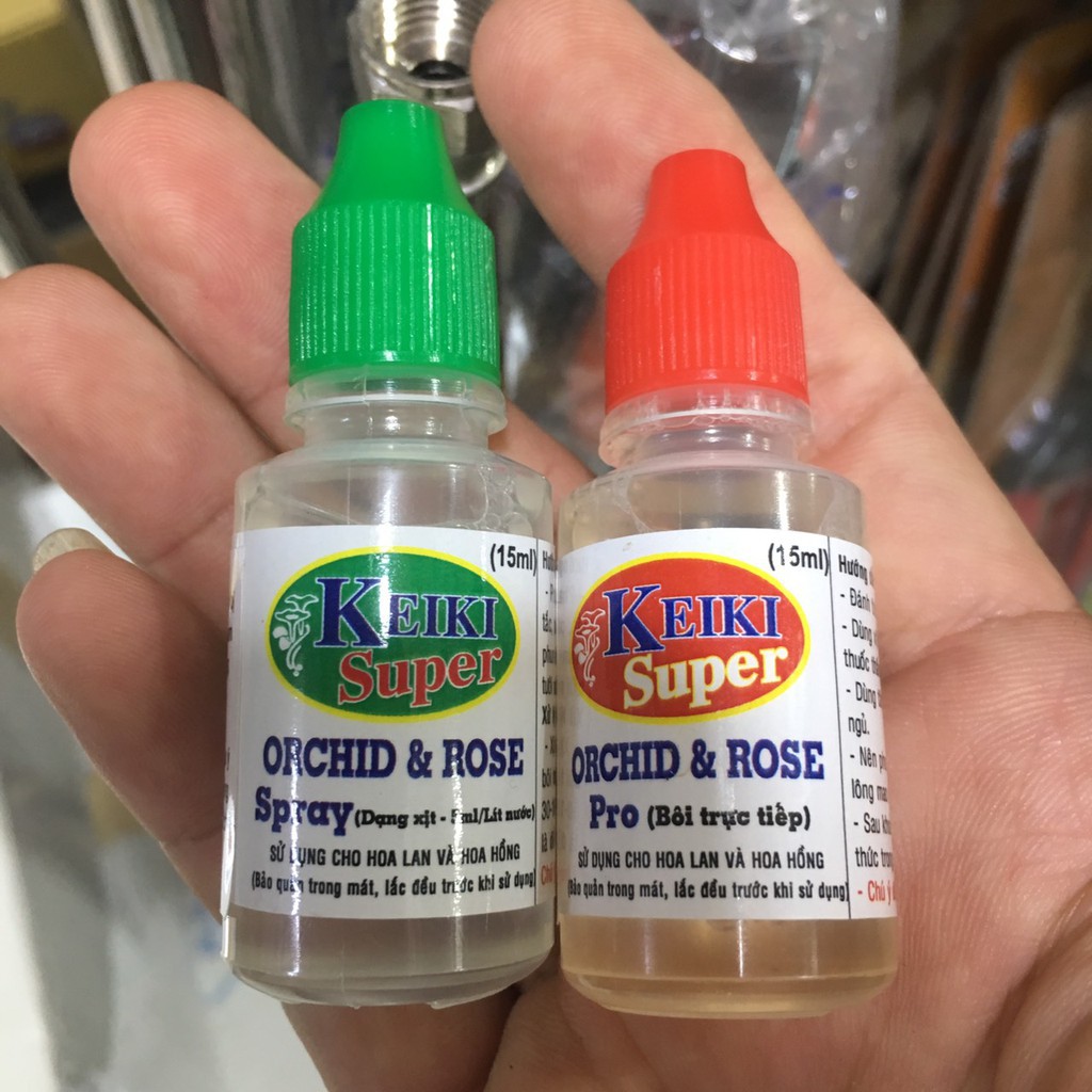 Keiki Super Spray (xanh) - Keiki Super Pro (đỏ) - chai 15ml đánh thức mắt ngủ cây hoa lan và hoa hồng