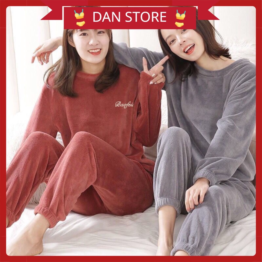 Đồ Bộ Nữ - Đồ bộ dài tay bông giữ nhiệt cao cấp, mềm mại trẻ trung đáng yêu MÃ QA09