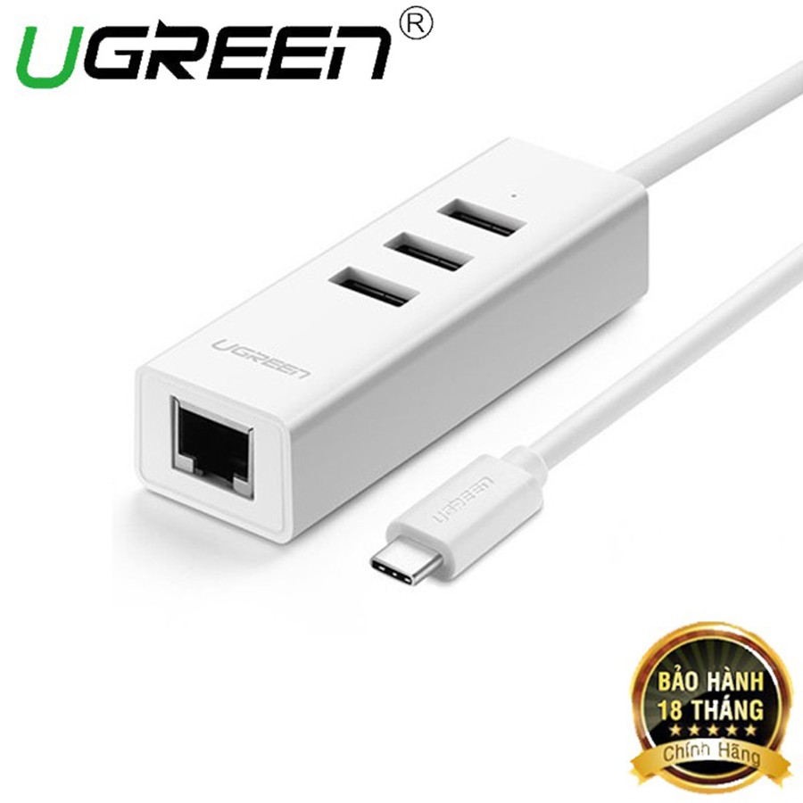  Cáp chuyển đổi USB-C sang LAN kèm Hub USB Ugreen 20792 cao cấp - HapuStore