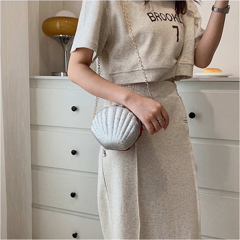 Túi đeo chéo mini IELGY hình vỏ sò thời trang tùy chọn màu sắc dành cho nữ