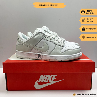 Giày sneaker SB Dunk Low White , Giày sb dunk full trắng Bản đẹp - Fullbox kèm dây phụ | Bearne Shoe
