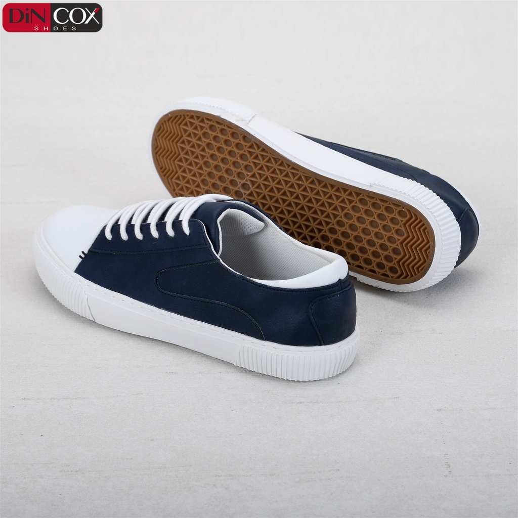 Giày Sneaker Da Nam DINCOX D07 Tinh Tế Hiện Đại Navy/White