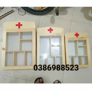 Tủ y tế gỗ cây kt 40x27x9. Tủ thuốc gia đình