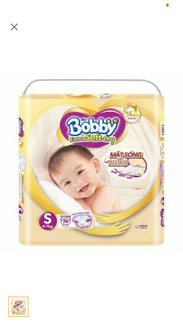 Combo 100 miếng tã dán bobby cao cấp Extra Soft Dry size S(4-8kg)