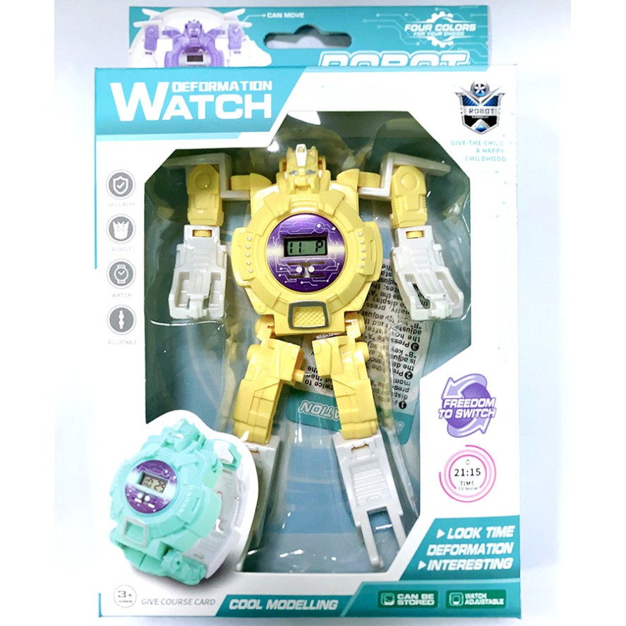 Đồng hồ điện tử trẻ em biến hình robot cực độc mẫu mới nhất, thích hợp bé từ 3 tuổi trở lên, fullbox
