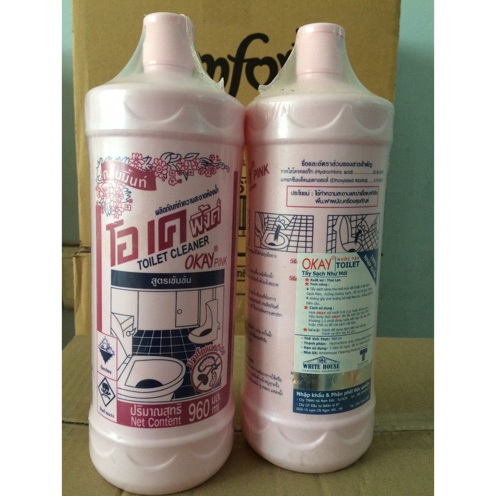  Combo 2 Chai Nước Tẩy Tolet Thái Lan 960ml - Dung Dịch Tẩy Hồng - Tẩy Bồn Cầu Siêu Sạch