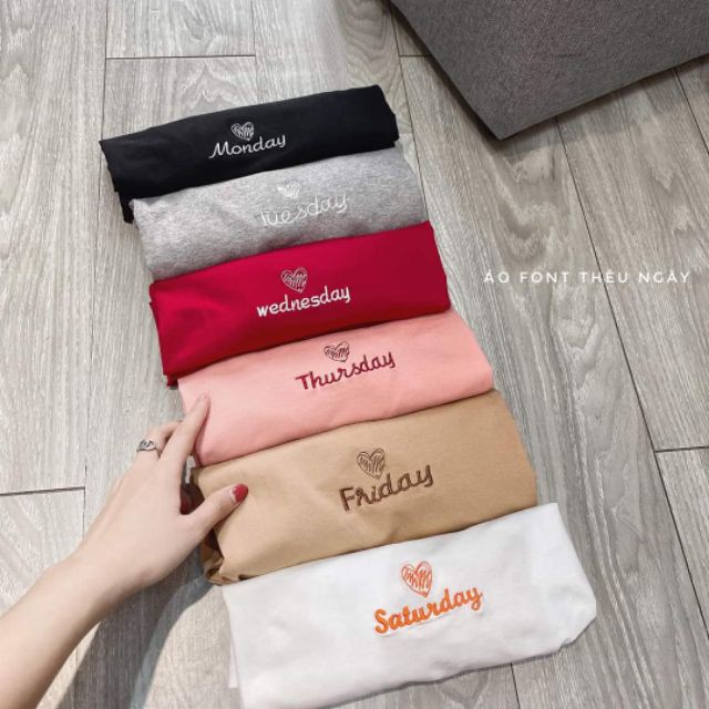 [ Mã WASTAPR giảm 10K đơn 50K] áo phông phom rộng thêu chữ Friday chất cotton | BigBuy360 - bigbuy360.vn