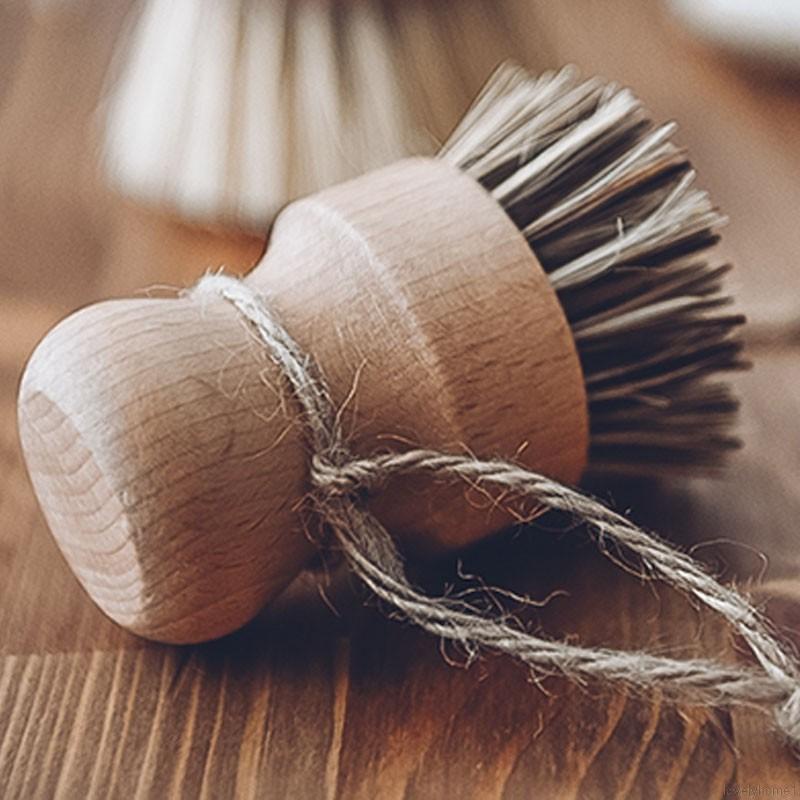 Cọ vệ sinh bằng tre tự nhiên hình tròn mini tiện dụng