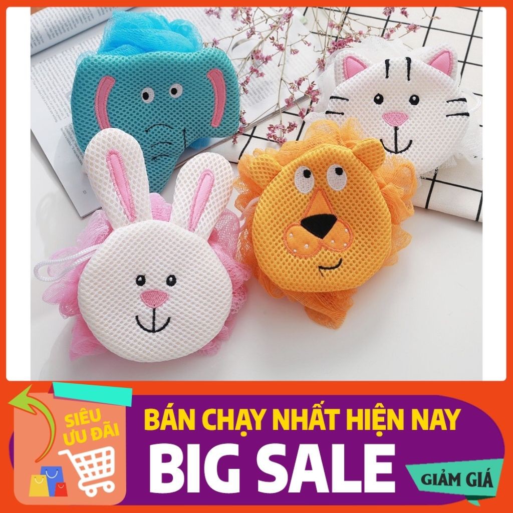 BÔNG TẮM LƯỚI TRÒN HÌNH CON VẬT ĐÁNG YÊU CHO BÉ