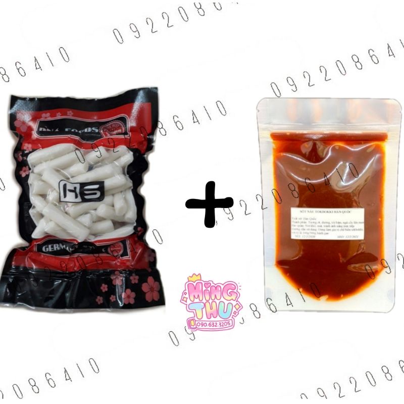 Set bánh gạo tokbokki 500gr kèm 100gr sốt tok (bánh gạo Jofood / DNA)