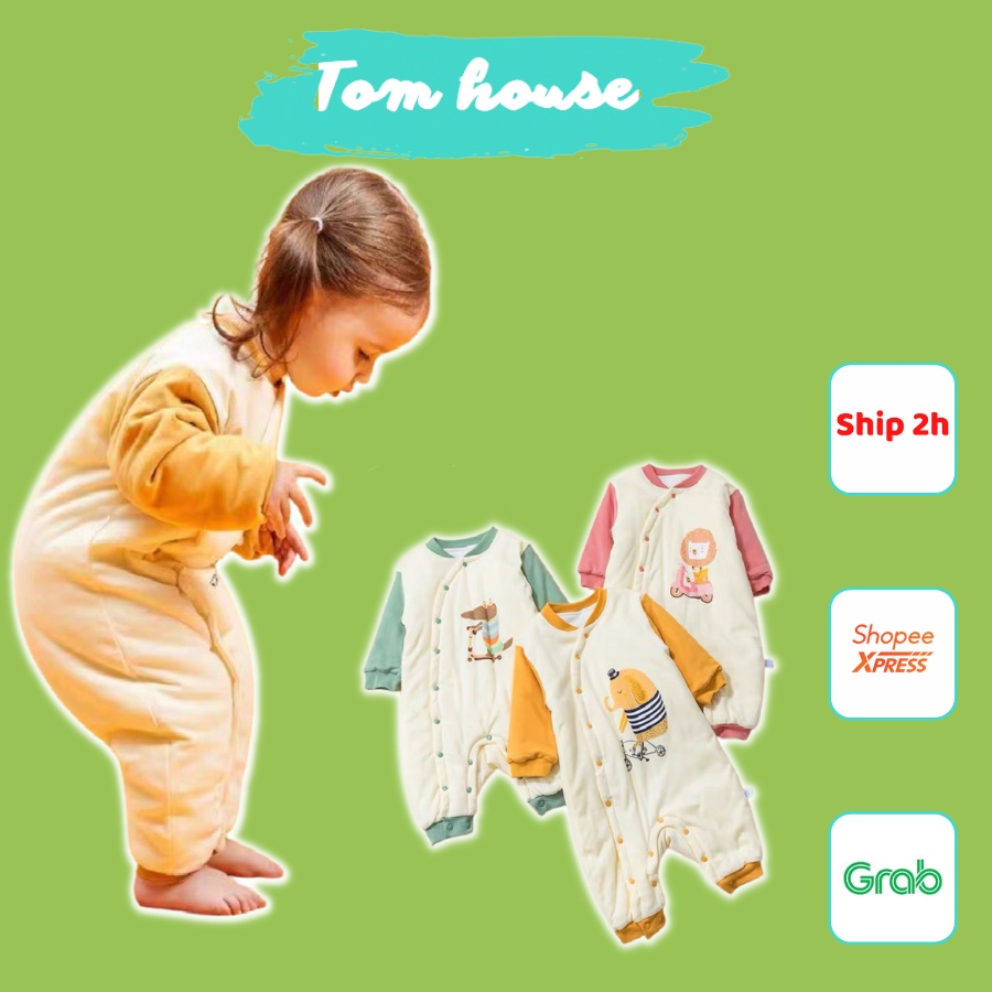 Bộ Liền Thân Trần Bông-Nỉ Siêu Dày Mặc Đại Hàn Cho Bé Sơ Sinh Hàng Quảng Châu Cao Cấp 𝟏𝟗𝐁𝐃𝐃