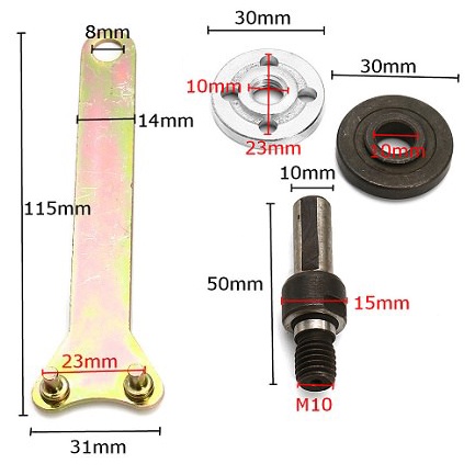Bộ chuyển đổi máy khoan sang máy cưa, máy mài, máy cắt loại 6 - 10mm kèm 1 cặp mặt bích